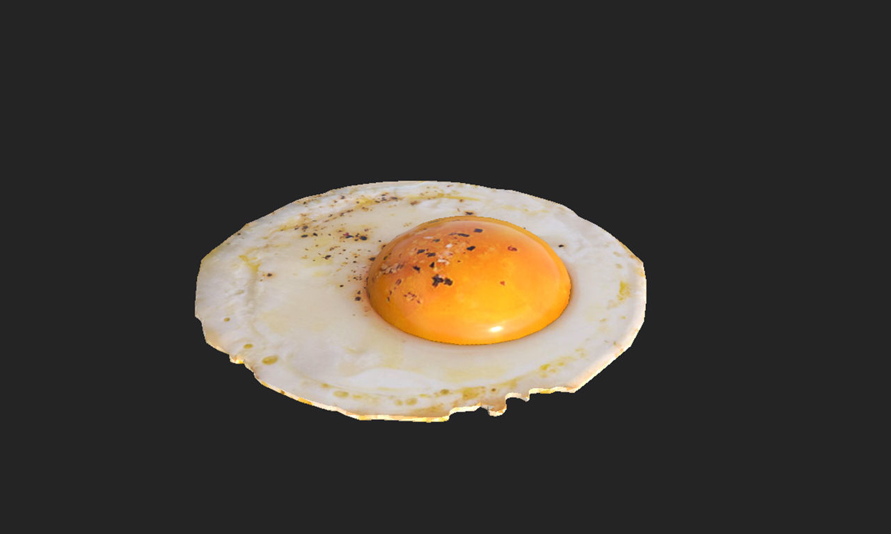 Fried Egg 3D Low Poly Model Game Asset Low-poly 3D model_4