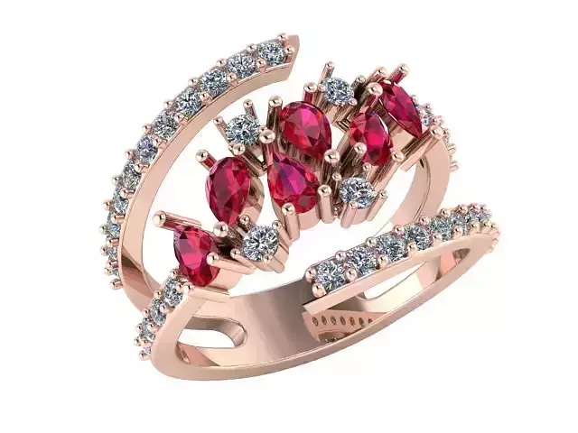 marquis ruby and diamond ring