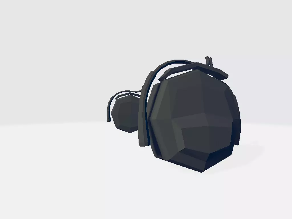 Audio Headset Low-poly 3D model_0