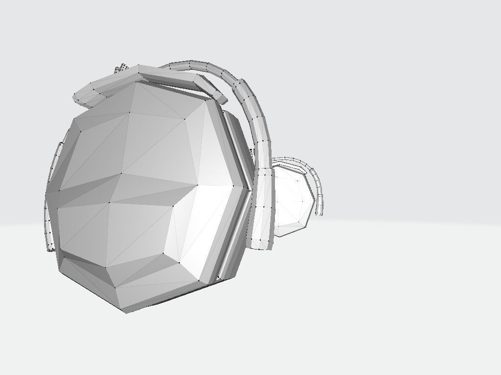Audio Headset Low-poly 3D model_16