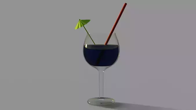 Glass cocktail in with umbrella