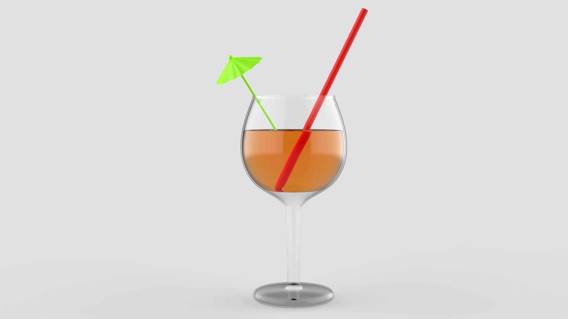 Glass cocktail in with umbrella Free 3D model_2