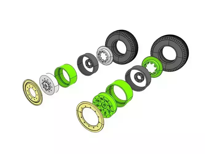 1 point 9 inch  wheel design for rc scale model 3D print model