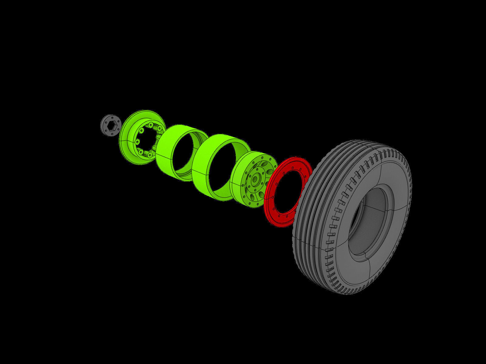 1 point 9 inch wheel design for rc scale model 3D print model_6