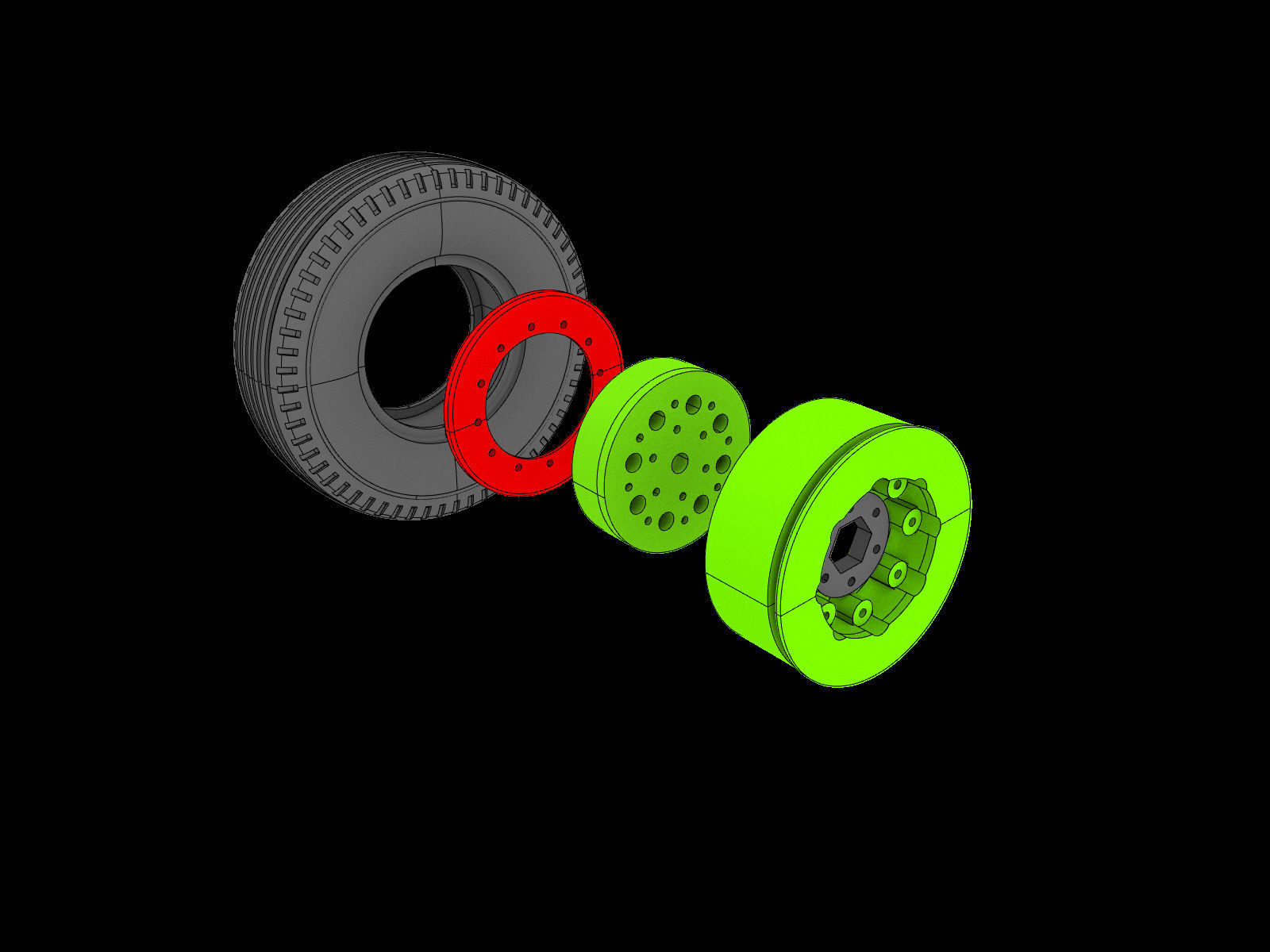 1 point 9 inch wheel design for rc scale model 3D print model_8