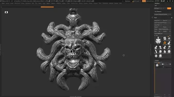 Skull Pendant 3d print model 19