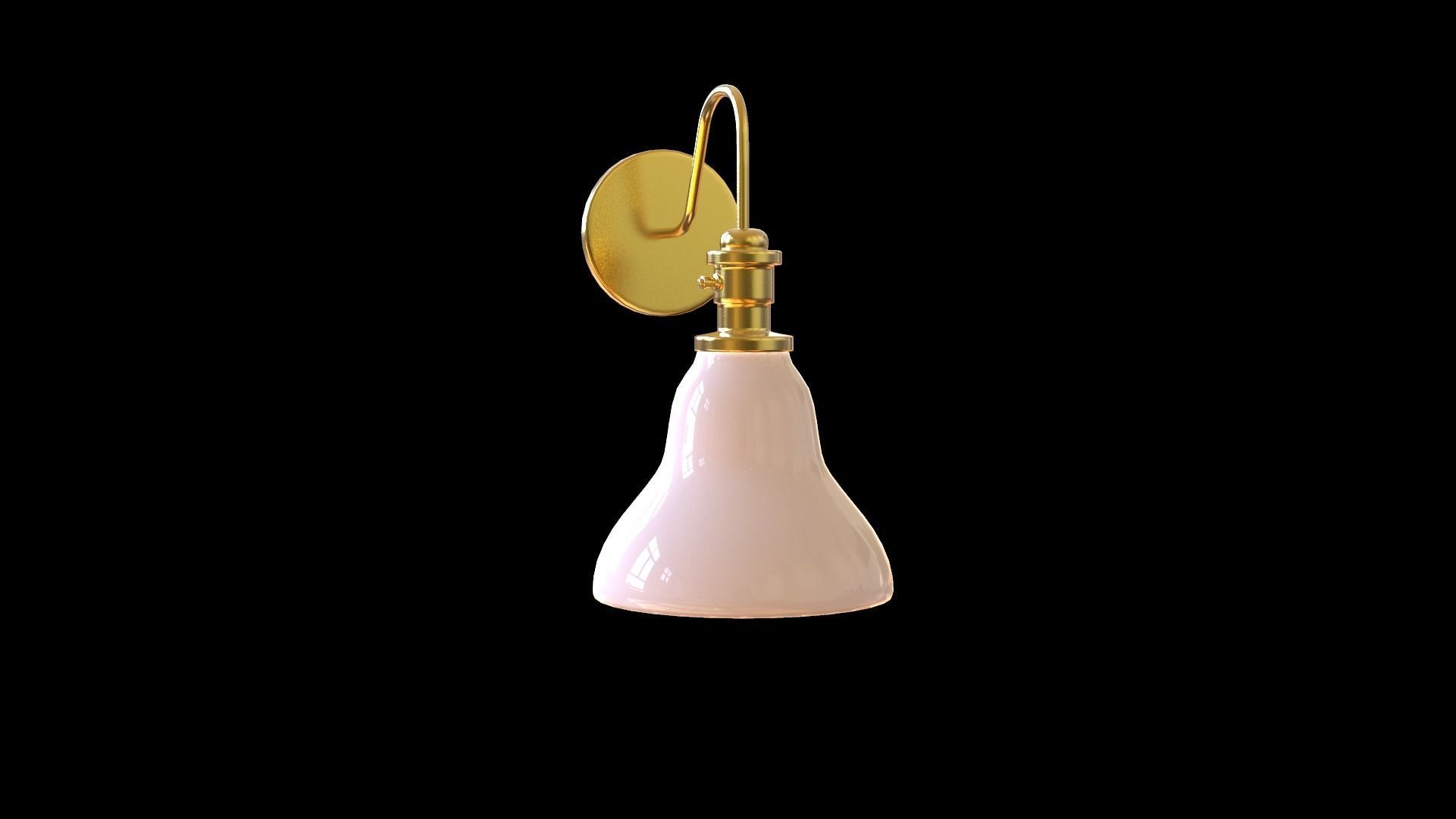 Sconcess wall lamp Low-poly 3D model_1