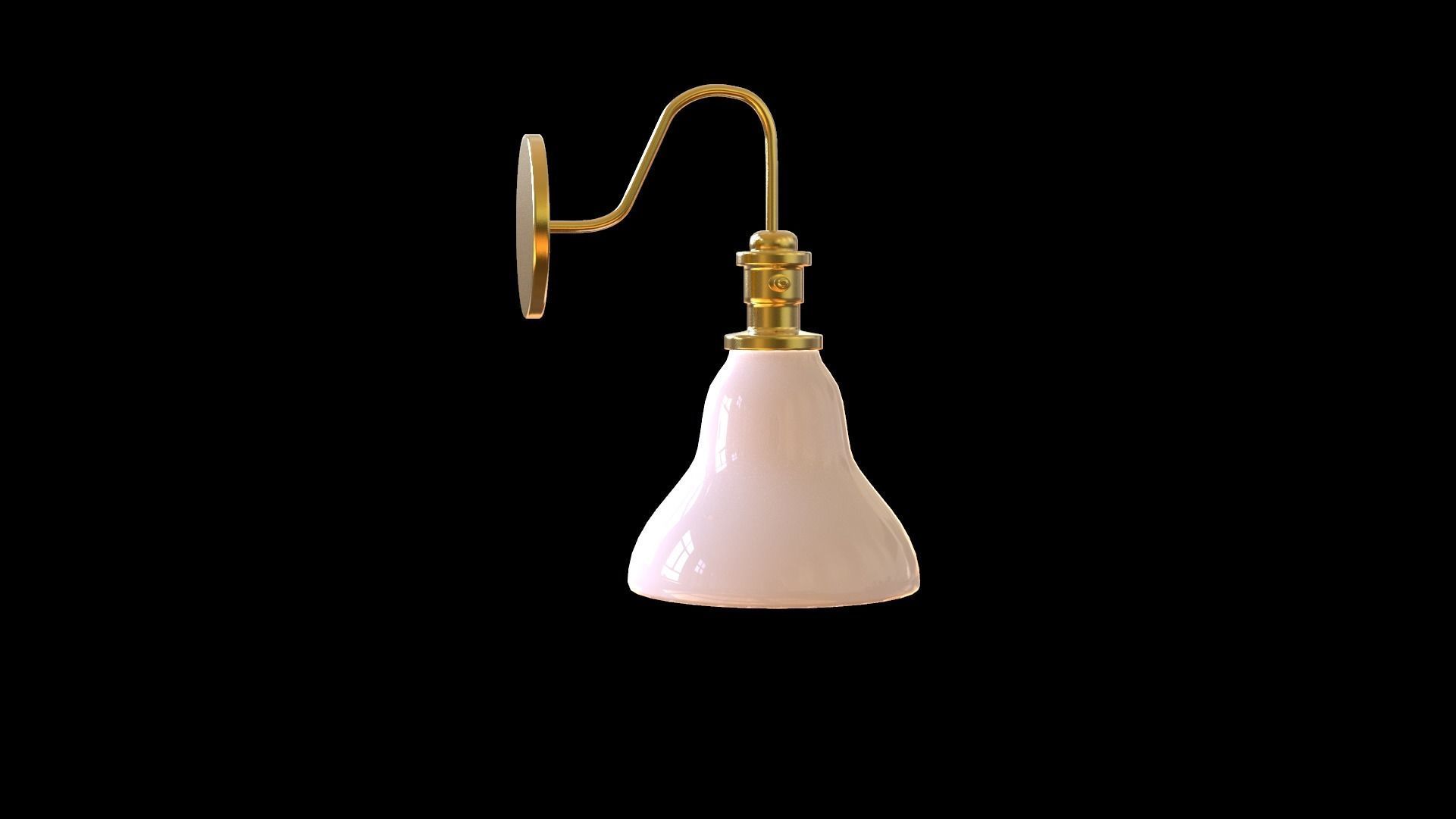 Sconcess wall lamp Low-poly 3D model_7