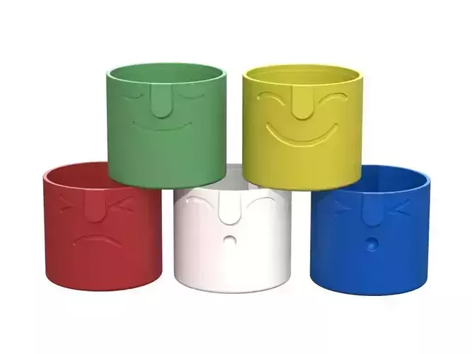 The cachepot cup with face