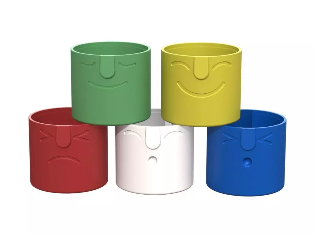 The cachepot cup with face 3D print model_0