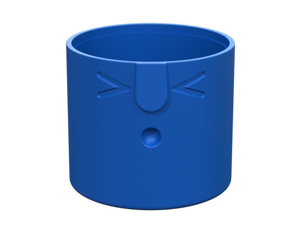 The cachepot cup with face 3D print model_4