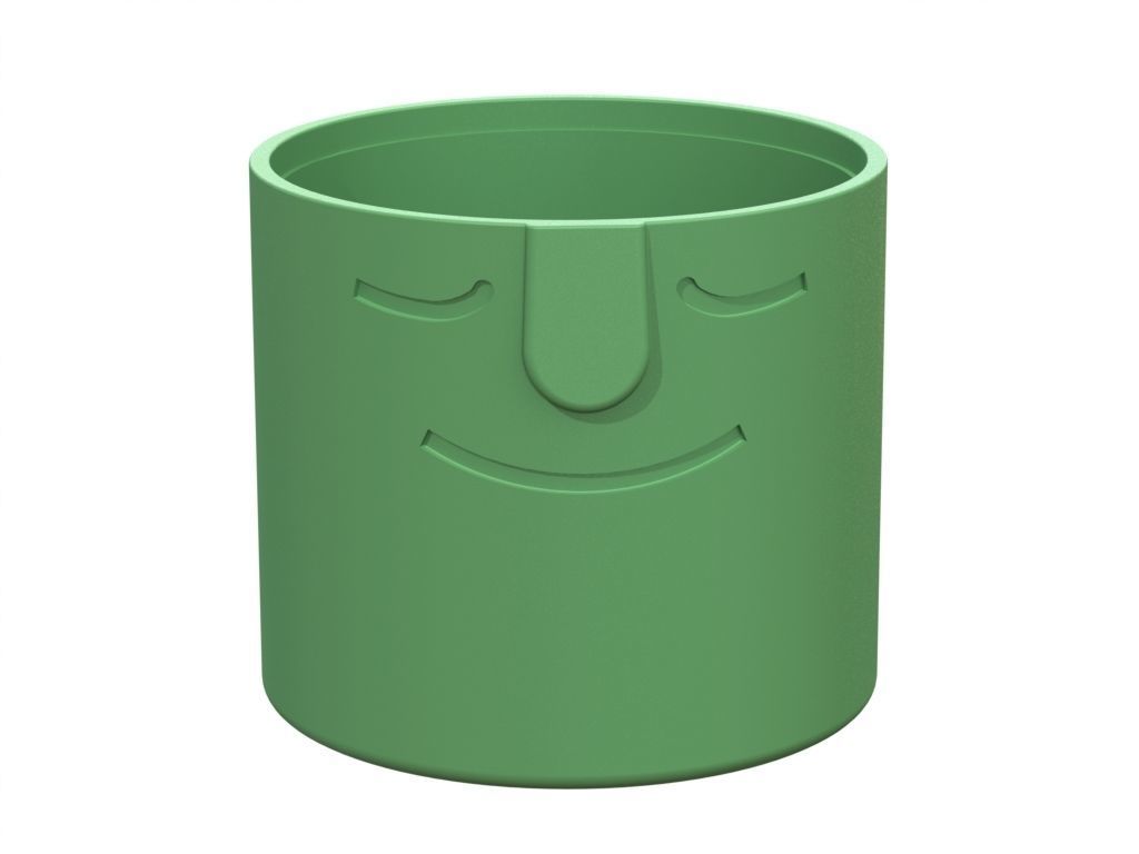 The cachepot cup with face 3D print model_1