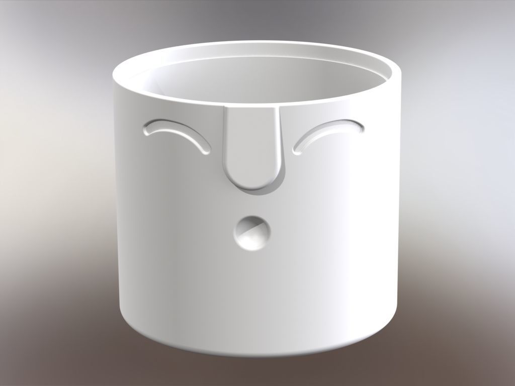 The cachepot cup with face 3D print model_3