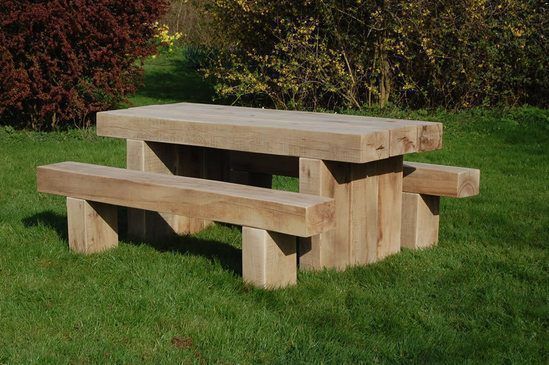 Model Railway Sleeper Picnic Table and Bench 3D print model_17