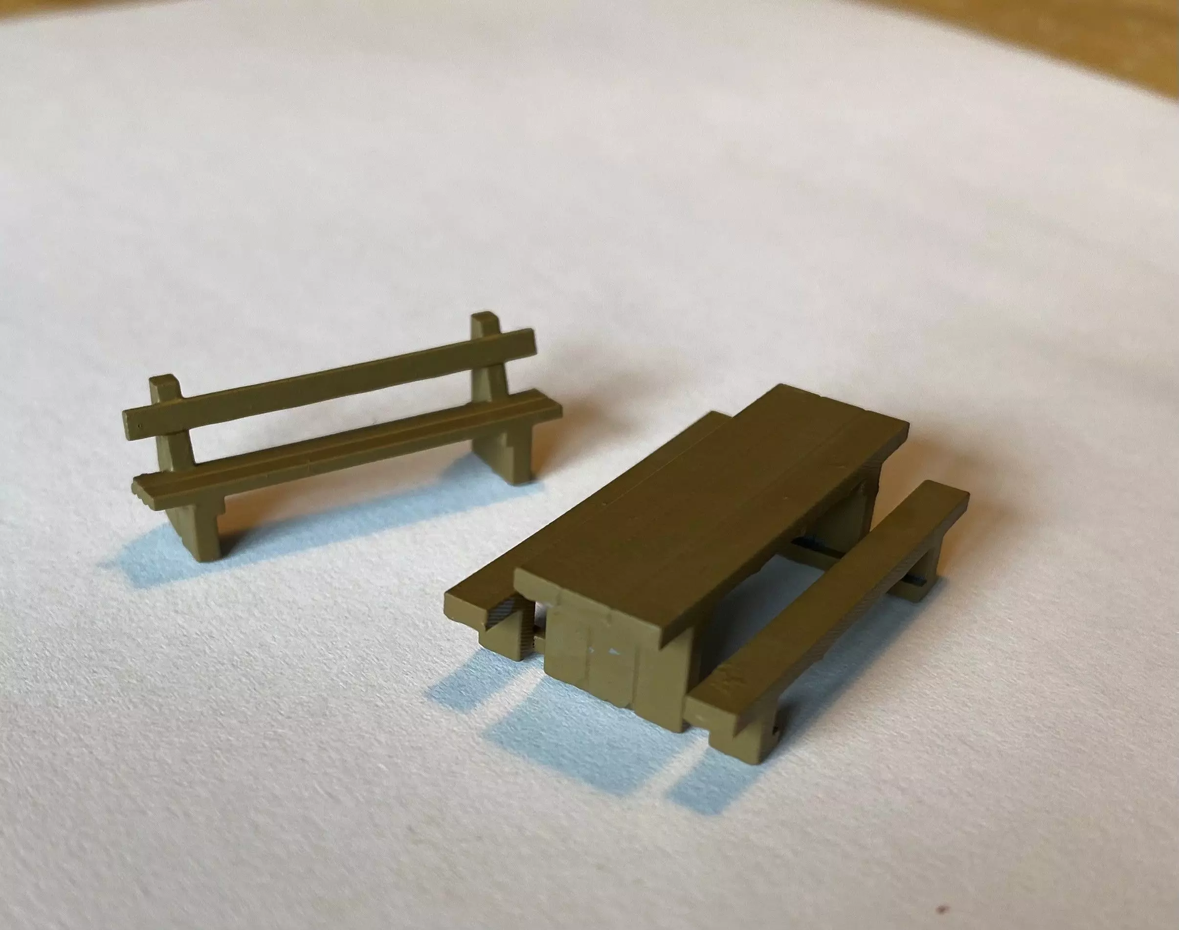 Model Railway Sleeper Picnic Table and Bench 3D print model_0