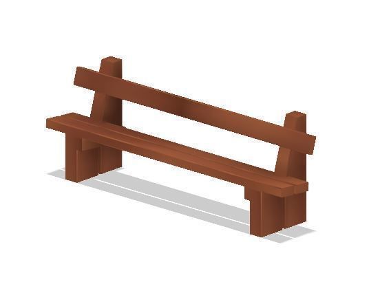 Model Railway Sleeper Picnic Table and Bench 3D print model_10