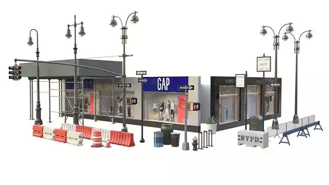 28 Unique New York City props 3D model