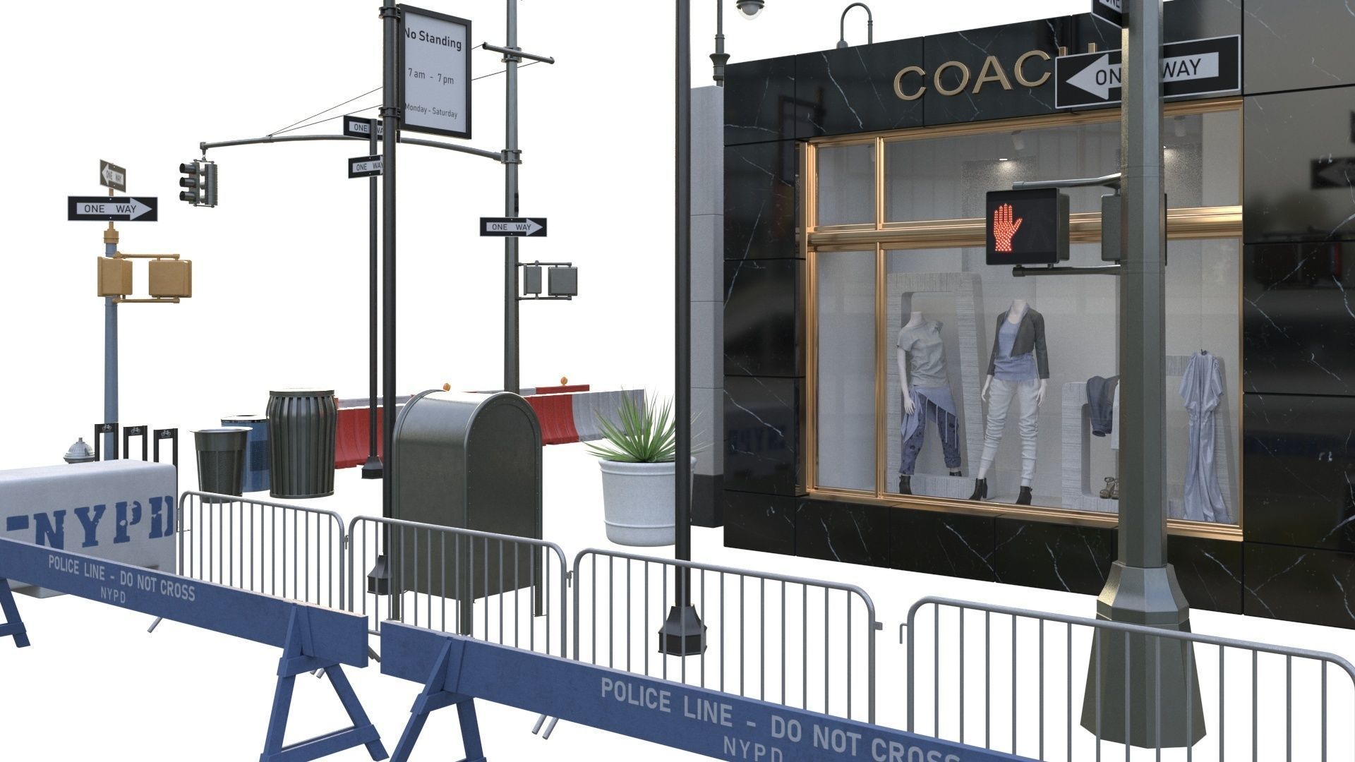 28 Unique New York City props 3D model_4