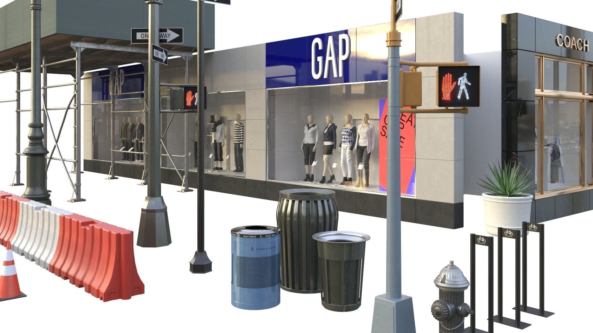 28 Unique New York City props 3D model_5