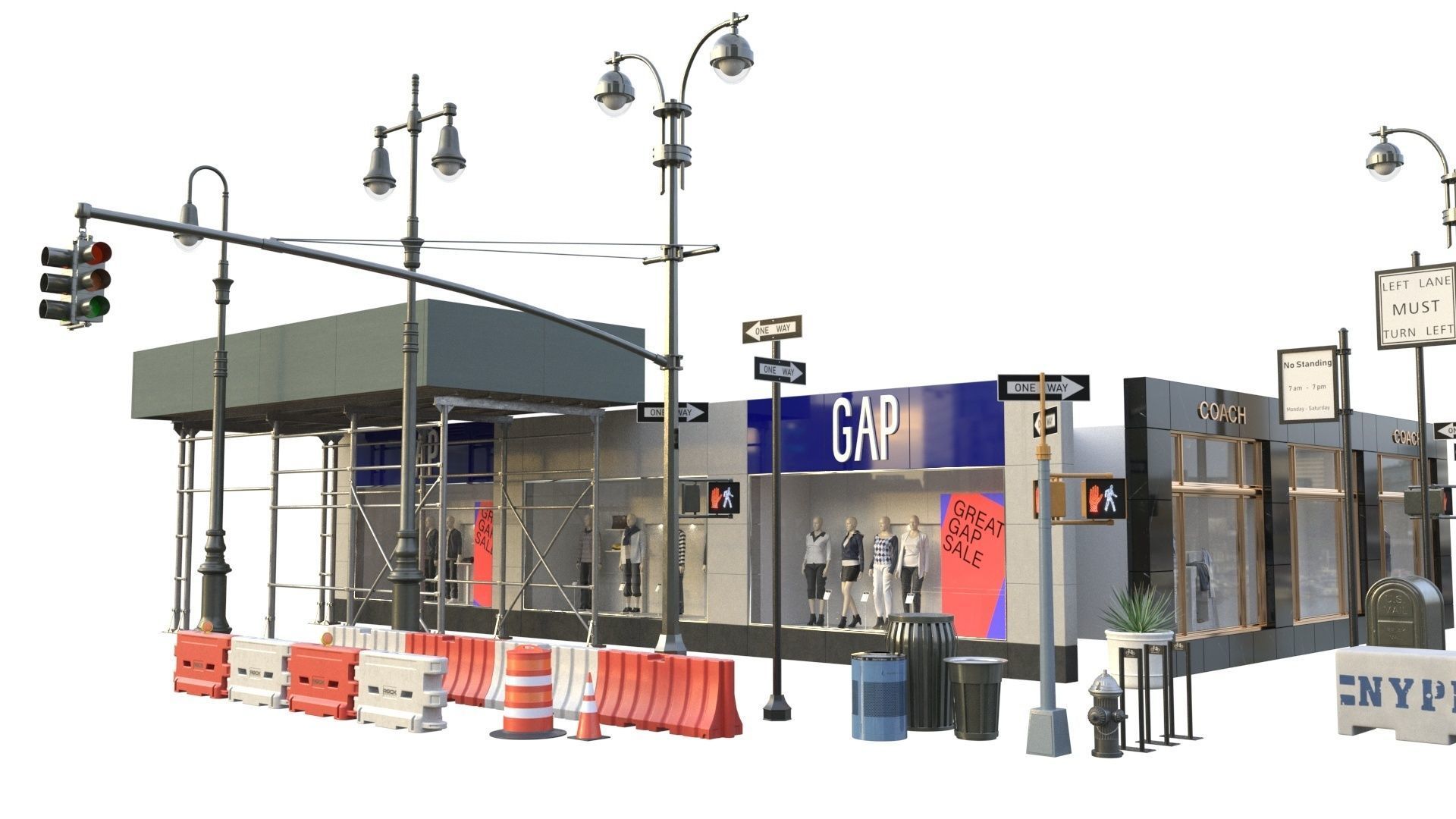 28 Unique New York City props 3D model_1