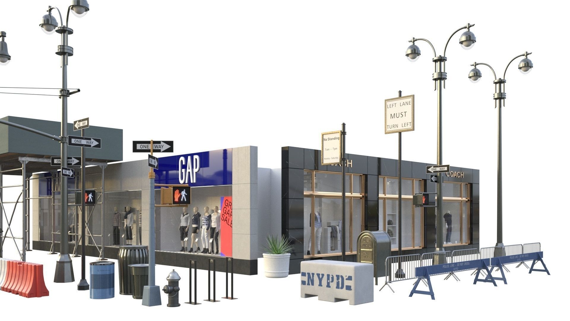 28 Unique New York City props 3D model_2