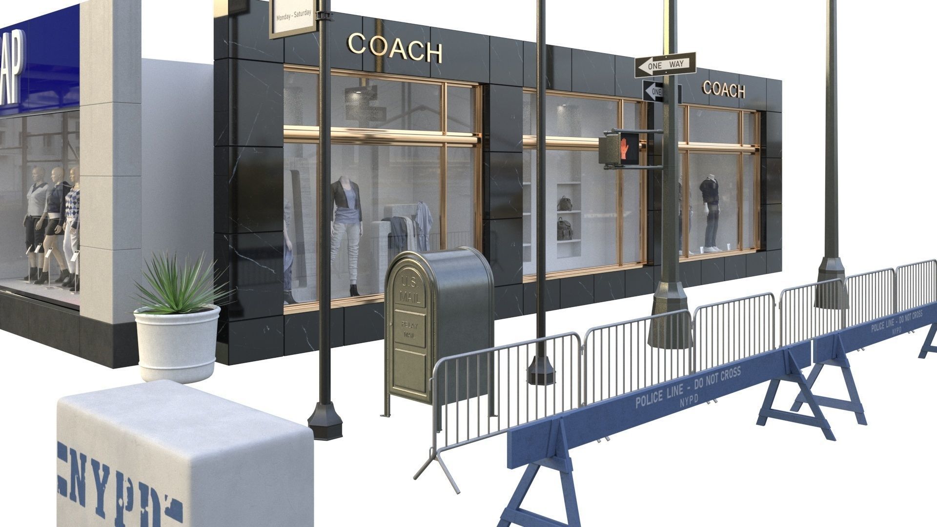 28 Unique New York City props 3D model_3