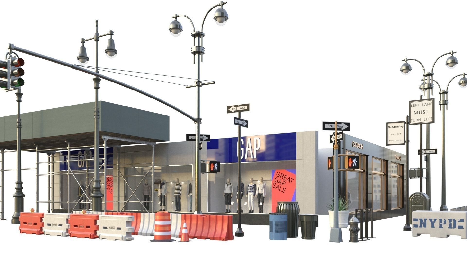 28 Unique New York City props 3D model_64