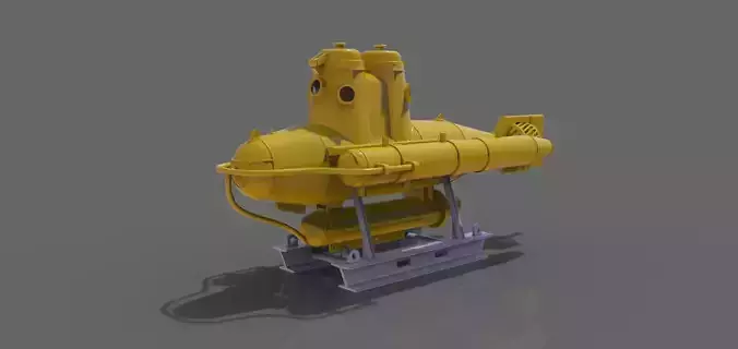 Research submarine with transport trolley