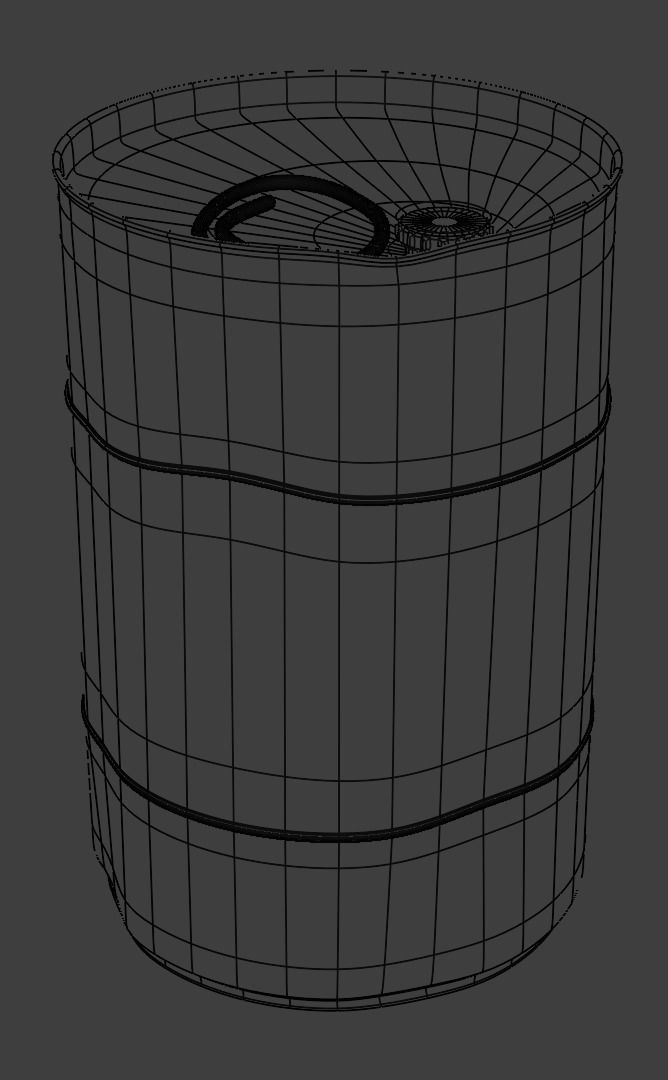 Crumpled barrel 3D model Low-poly 3D model_2