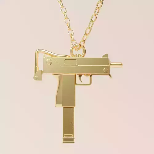UZI SMG  pendant  detail 3D print model