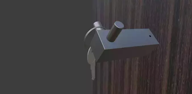 Hanger door handle on wooden door