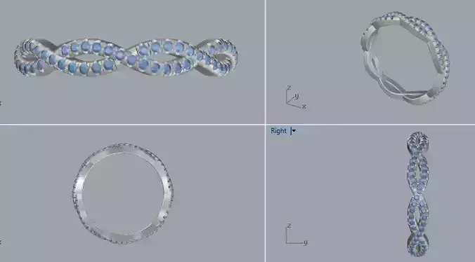 Sterling Silver Diamond Celtic Pattern Ring Jewelry