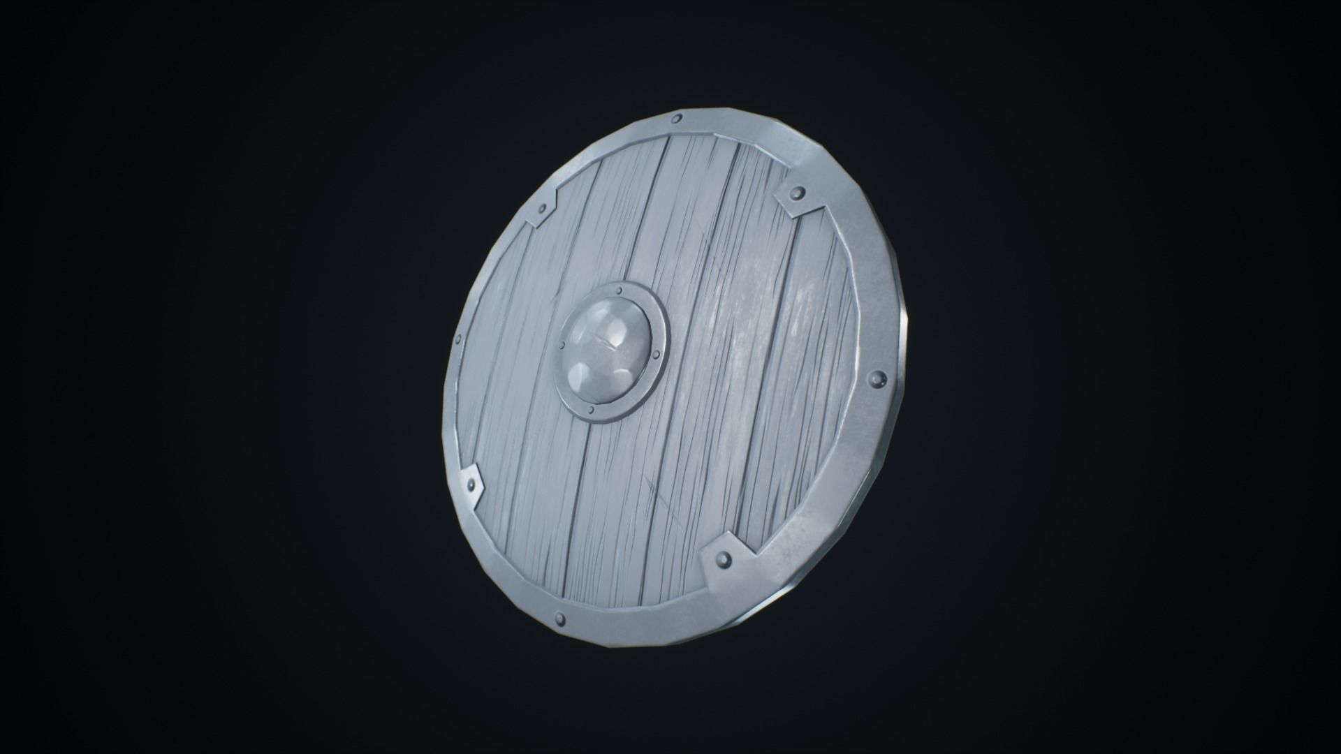 Viking Weapons - Curved Shield II Low-poly 3D model_4
