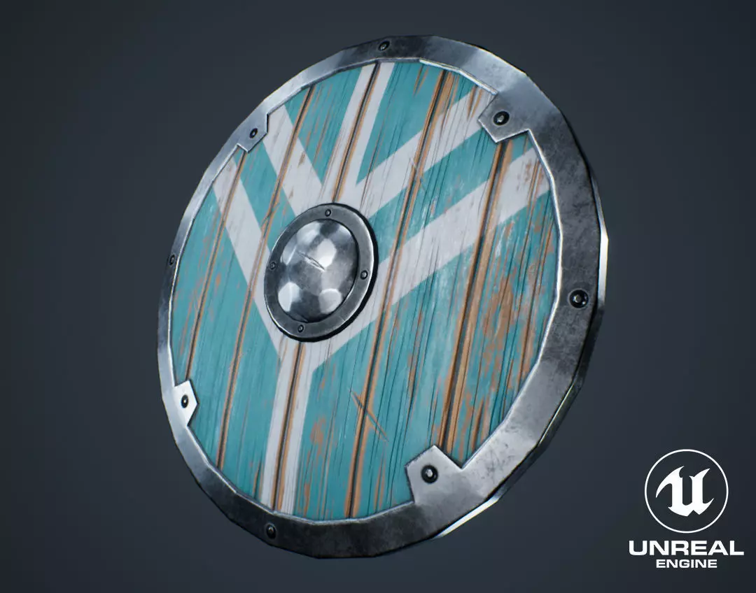 Viking Weapons - Curved Shield II Low-poly 3D model_0