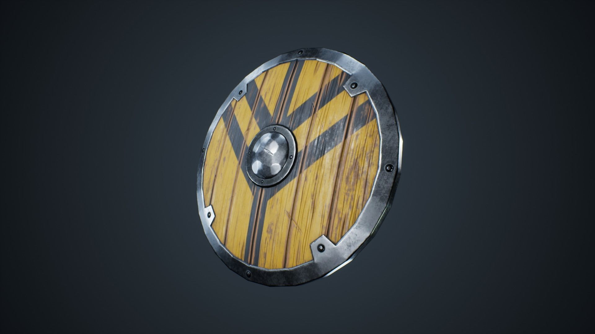 Viking Weapons - Curved Shield II Low-poly 3D model_3