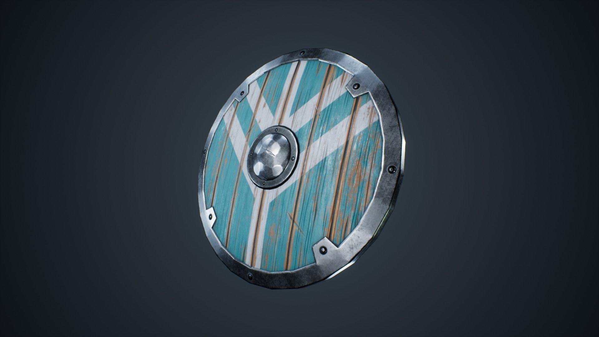 Viking Weapons - Curved Shield II Low-poly 3D model_1