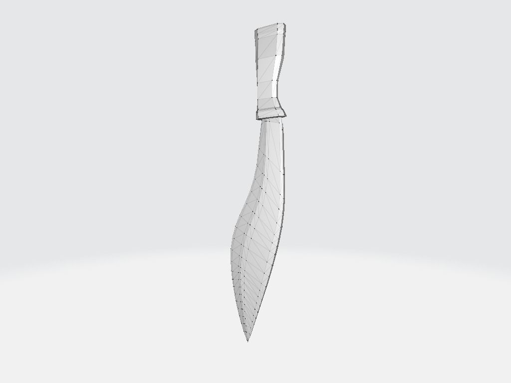 Dagger knife Low-poly 3D model_21