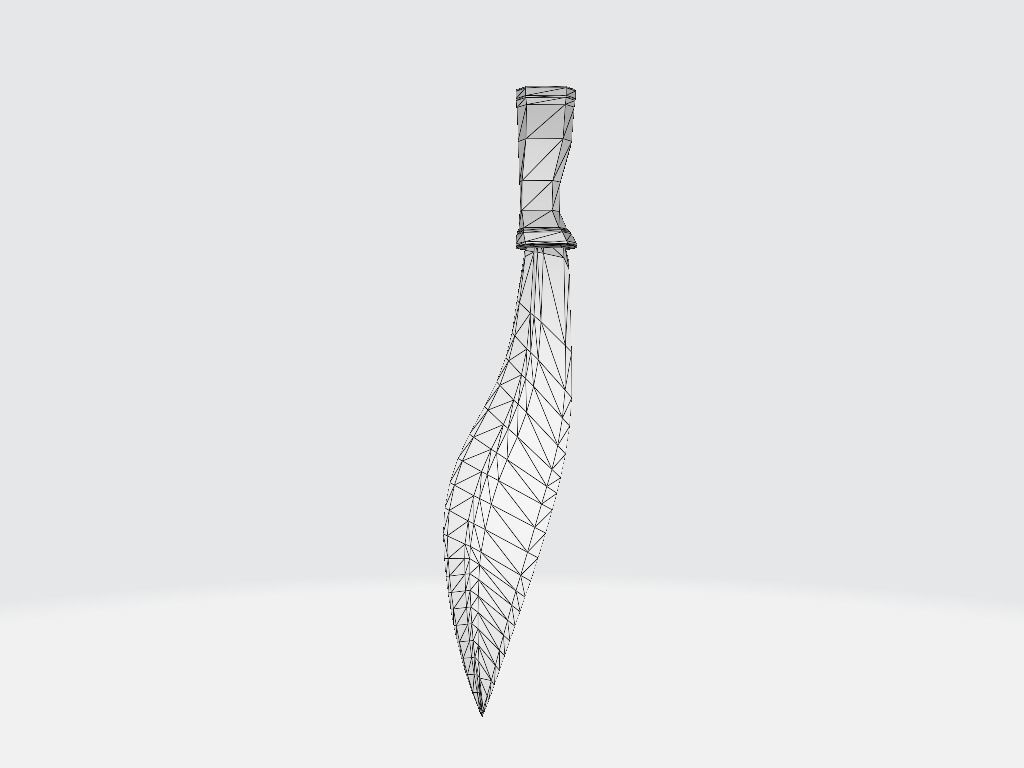 Dagger knife Low-poly 3D model_15