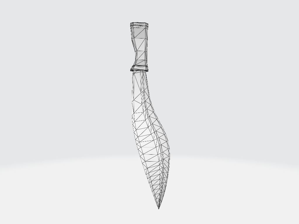 Dagger knife Low-poly 3D model_12
