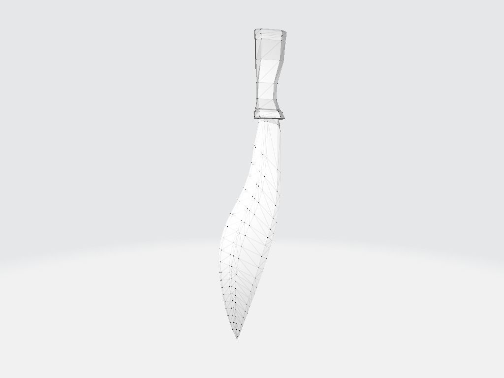 Dagger knife Low-poly 3D model_20