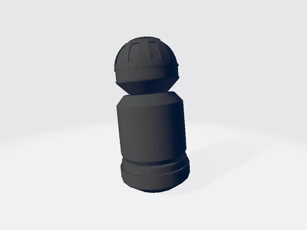 Granade plastic bottle Low-poly 3D model_0