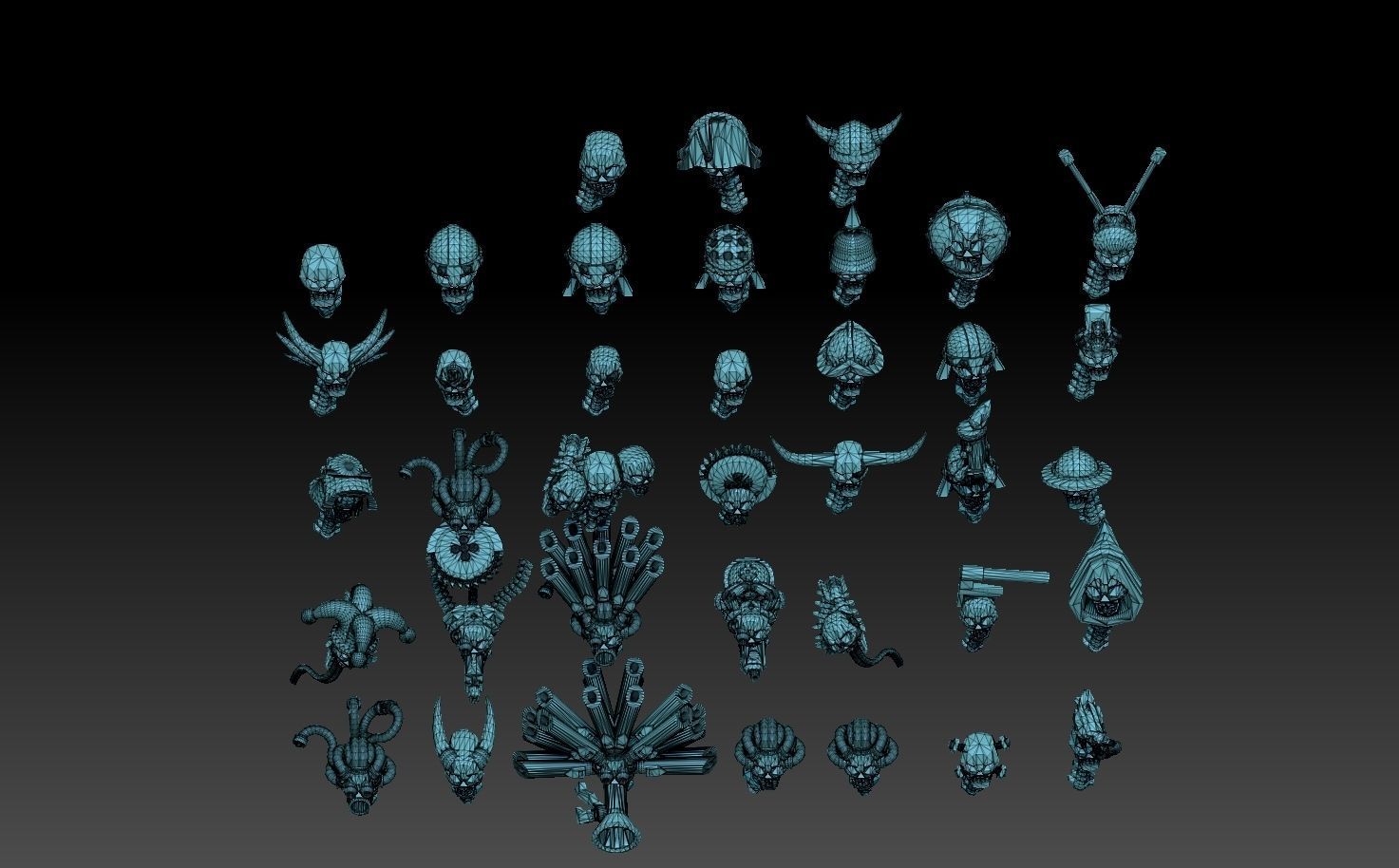 Skulls Megapack ROYALTY FREE VERSION 3D print model_22