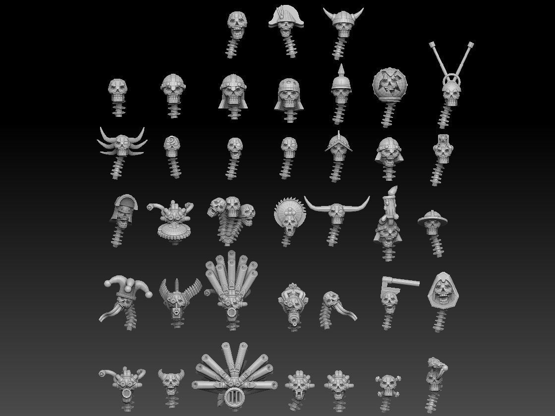 Skulls Megapack ROYALTY FREE VERSION 3D print model_12