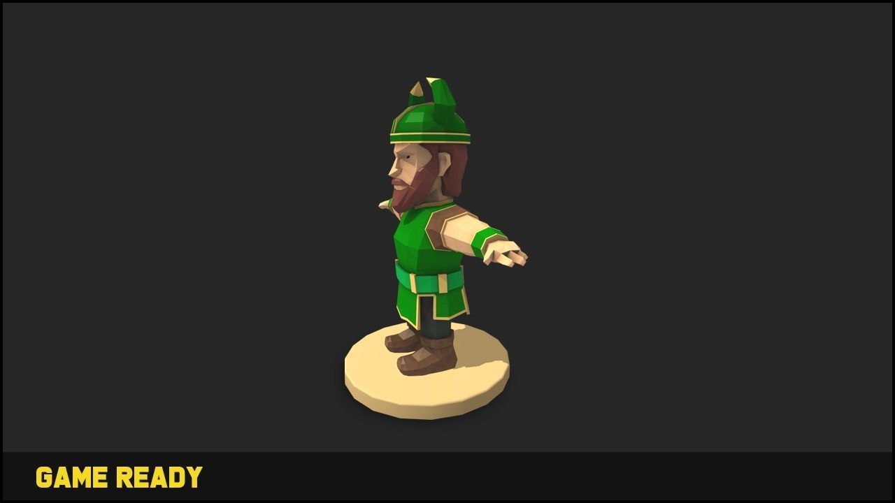 Low Poly Knight 2 character Low-poly 3D model_1