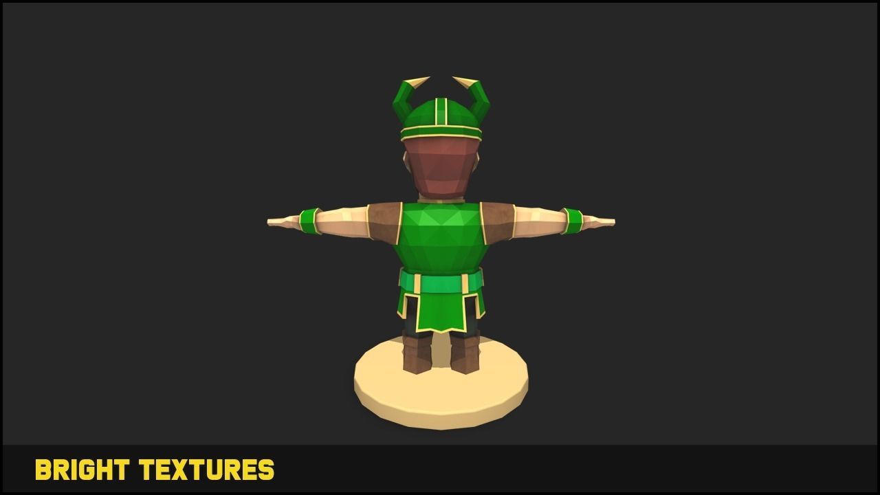 Low Poly Knight 2 character Low-poly 3D model_2