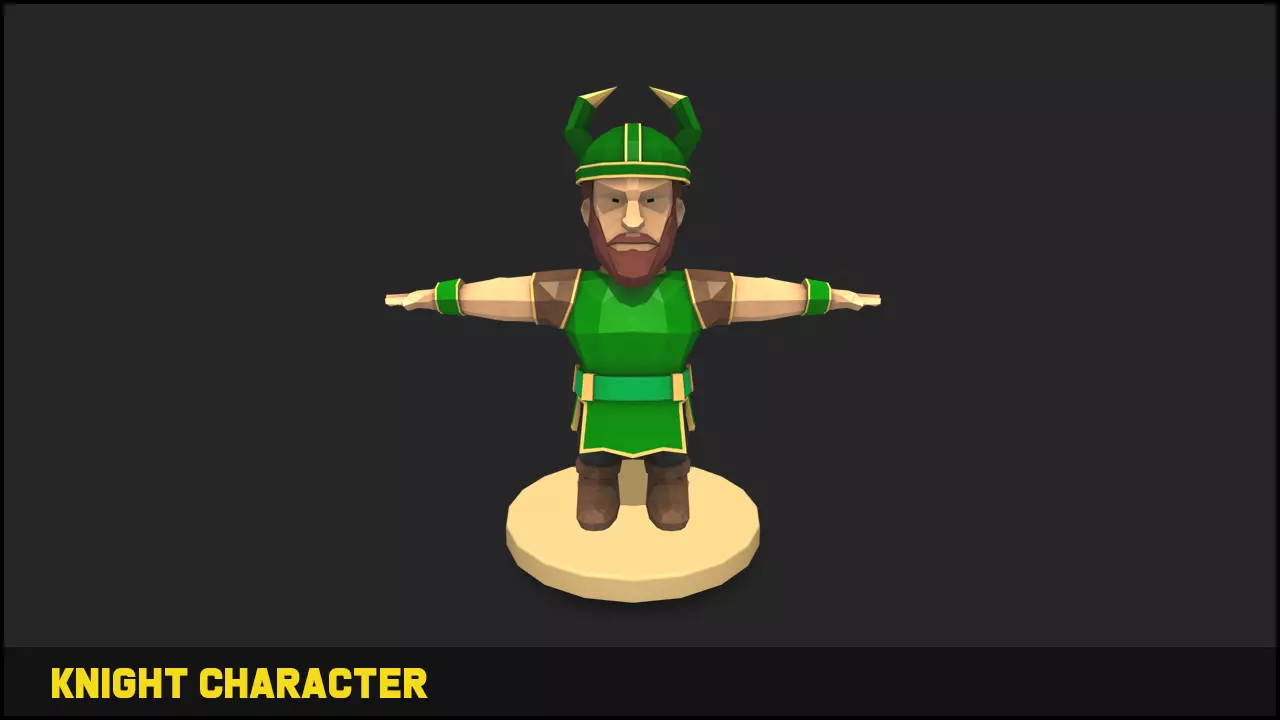 Low Poly Knight 2 character Low-poly 3D model_0