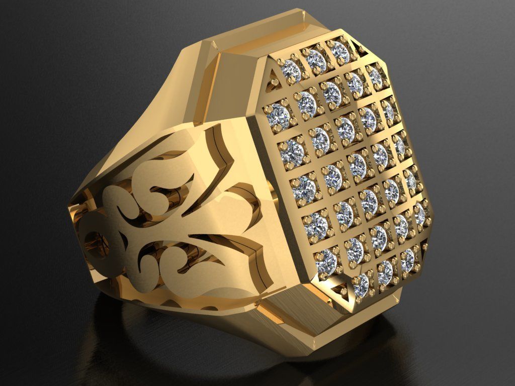 signet ring for men 3D print model_2