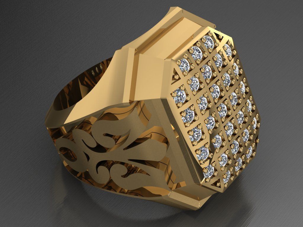 signet ring for men 3D print model_4