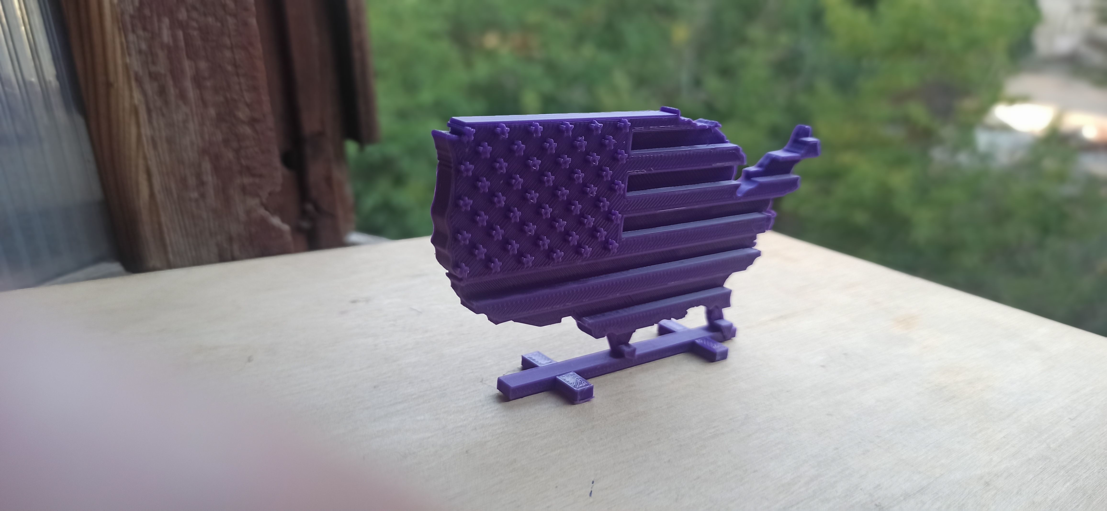 Ready for 3D print model map of United States styled as USA flag 3D print model_8