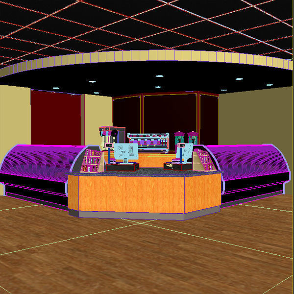 Coffee Stand - Kiosk 3D model_6